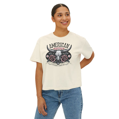 American Traditional "Bull by the Horns" Women's Boxy Tee