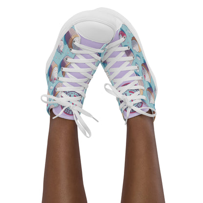 American Traditional "Caked" Women’s high top canvas shoes