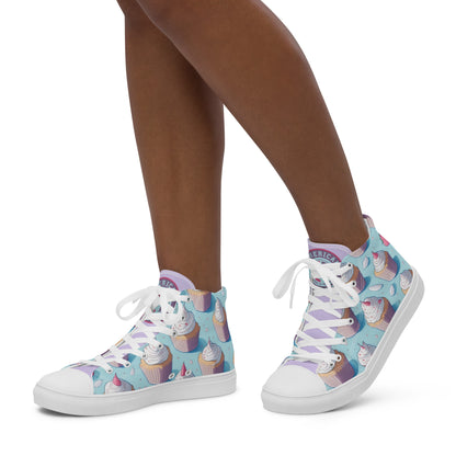 American Traditional "Caked" Women’s high top canvas shoes