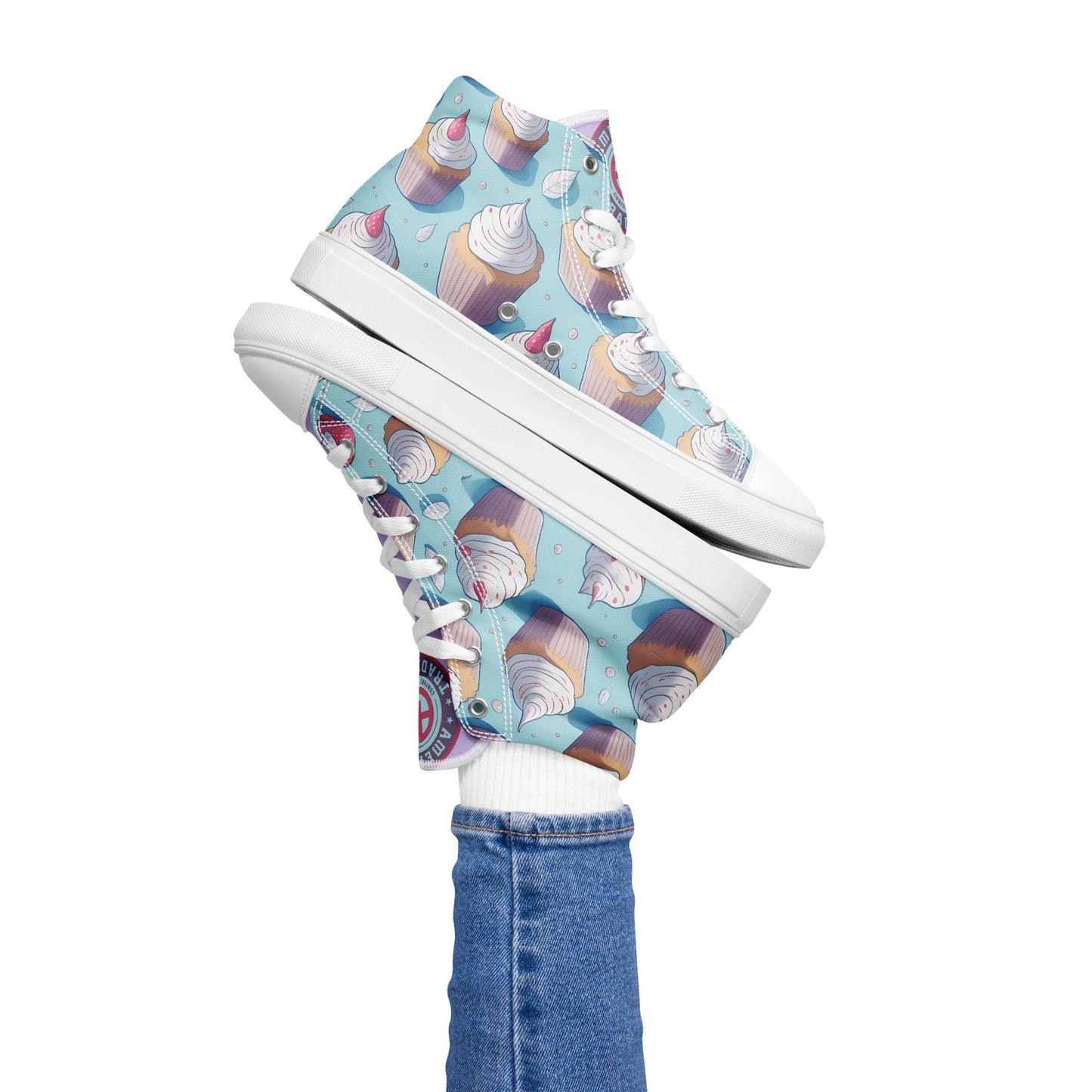 American Traditional "Caked" Women’s high top canvas shoes