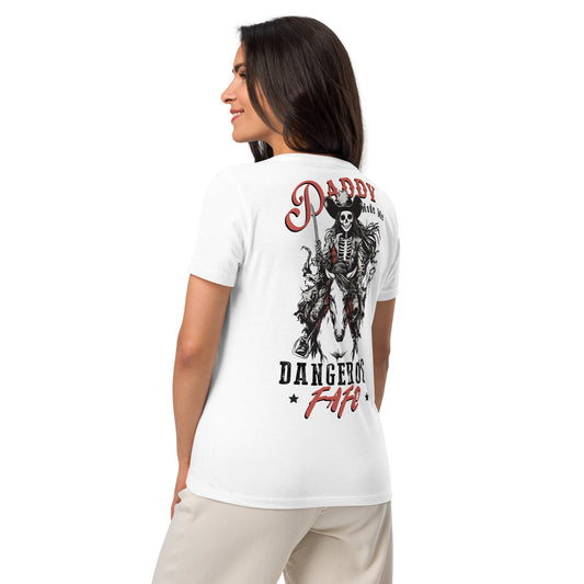 American Traditional "Dangerous" Women’s relaxed v-neck t-shirt