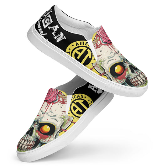 American Traditional "A Beautiful Death" Women’s slip-on canvas shoes